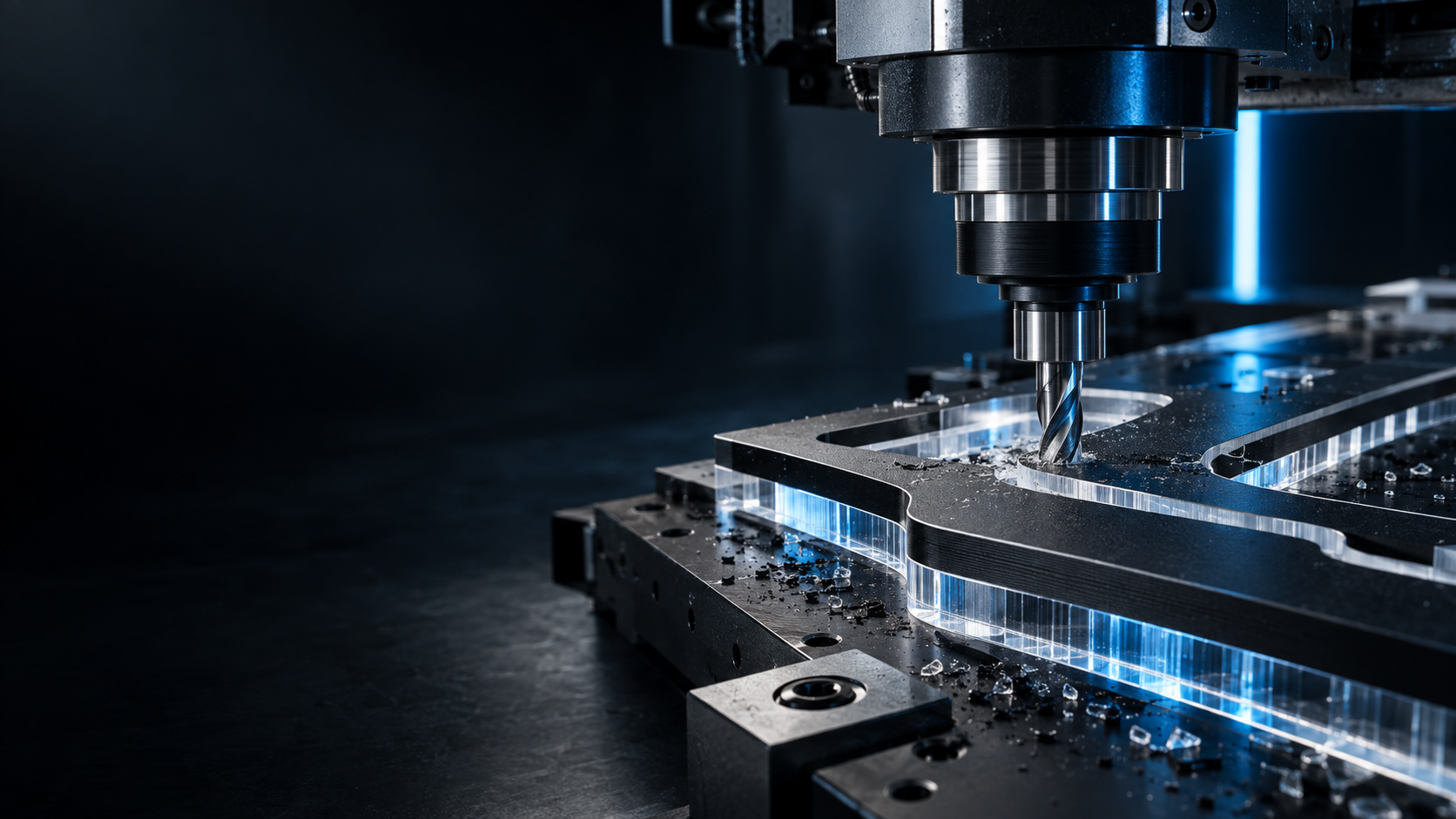 Precision CNC fabrication in progress